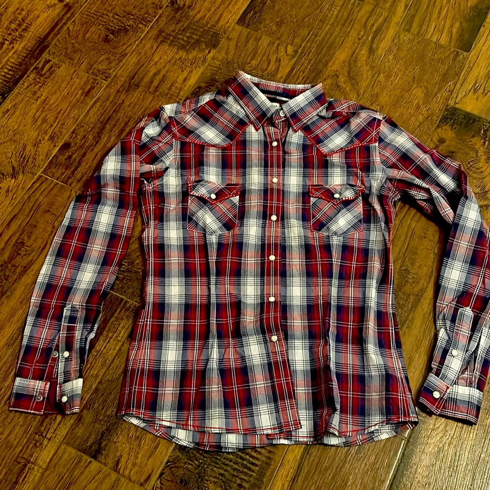 Women’s PANHANDLE Rough Stock LS Pearl snap shirt small